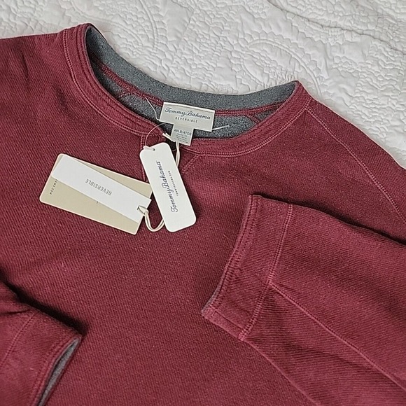 Tommy Bahama SIZE 4XLB Cherry Gray Reversible Flipshore Sweatshirt NEW! - Picture 3 of 11